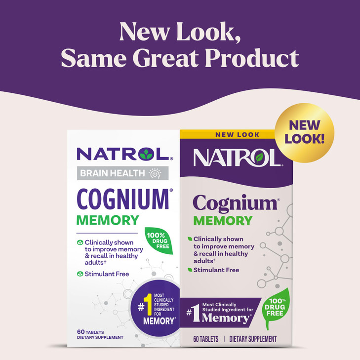 Natrol Cognium Memory, Brain Health Supplements for Adults, Brain Memory