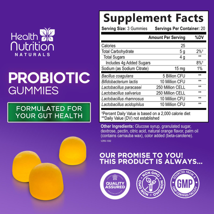 Probiotic Gummies 5 Billion CFU