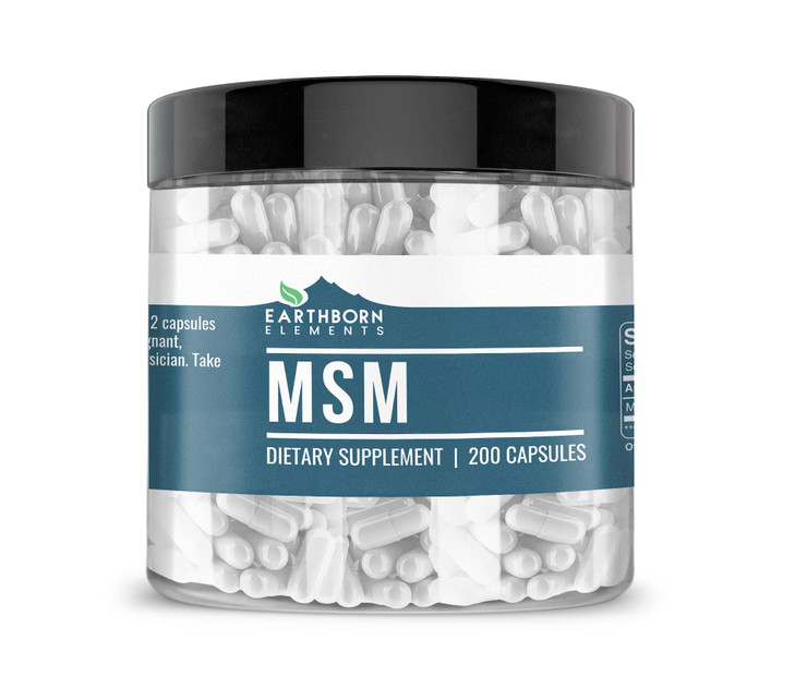 Earthborn Elements Methylsulfonylmethane (MSM) 200 Capsules, Non-GMO