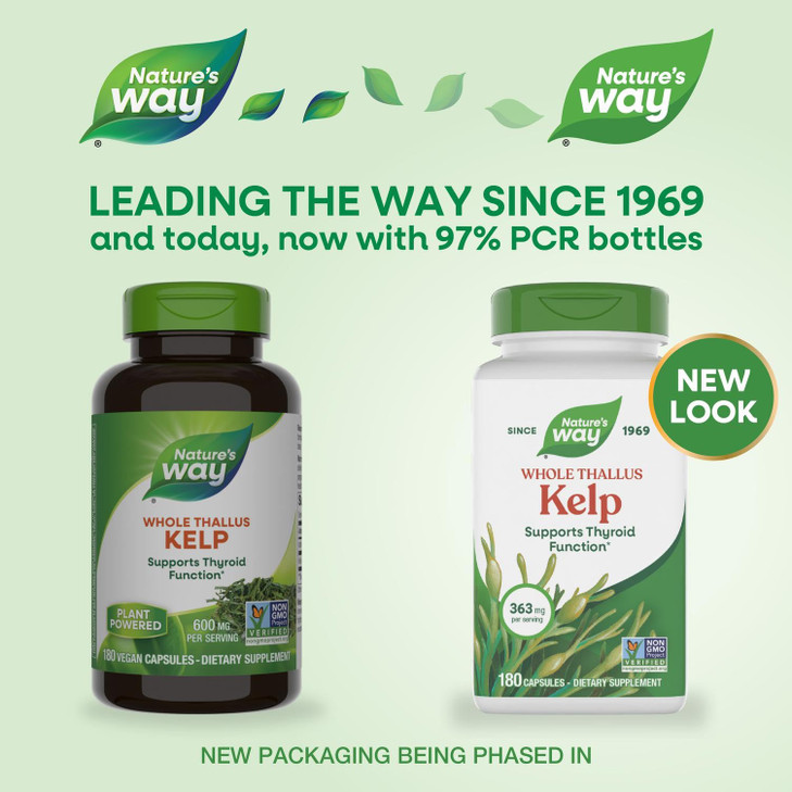 Nature's Way Kelp, Supports Thyroid Function*, 600 mg per Serving, Non-GMO