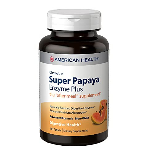 American Health Super Papaya Enzyme Plus - 180 Chewable Tablets
