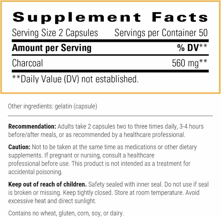 Integrative Therapeutics Activated Charcoal - Digestive & Gut Health Supplement*