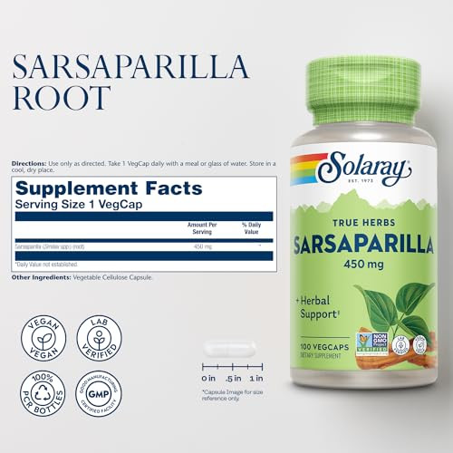 SOLARAY Sarsaparilla Root 450 mg - Traditional Herbal Support