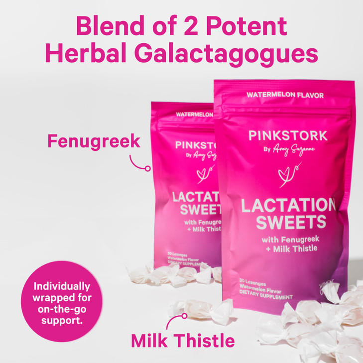 Pink Stork Lactation Sweets Supplement, Breastfeeding Snacks with Fenugreek