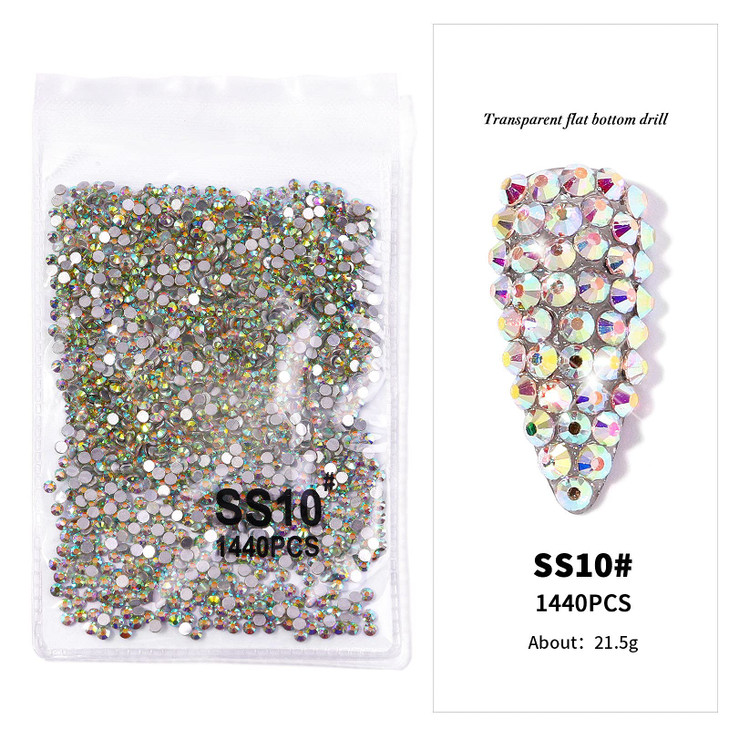 SS10 2880pcs 2.8mm Crystals AB Nail Rhinestones Round Flatback Glass Gems Beads Stones for Decoration Jewels Accessories Crafts Eye Makeup Clothes Sh