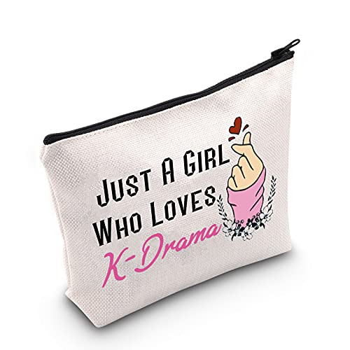 MEIKIUP K-Drama Lover Makeup Bag Korean Drama Gift K-drama Queen Gift Who Loves K-Drama Travel Zipper Cosmetic Bag (Loves K-Drama bag)