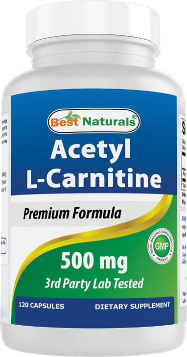 Best Naturals Acetyl L-Carnitine (ALCAR) 500mg, 120 Capsules, 120 Servings