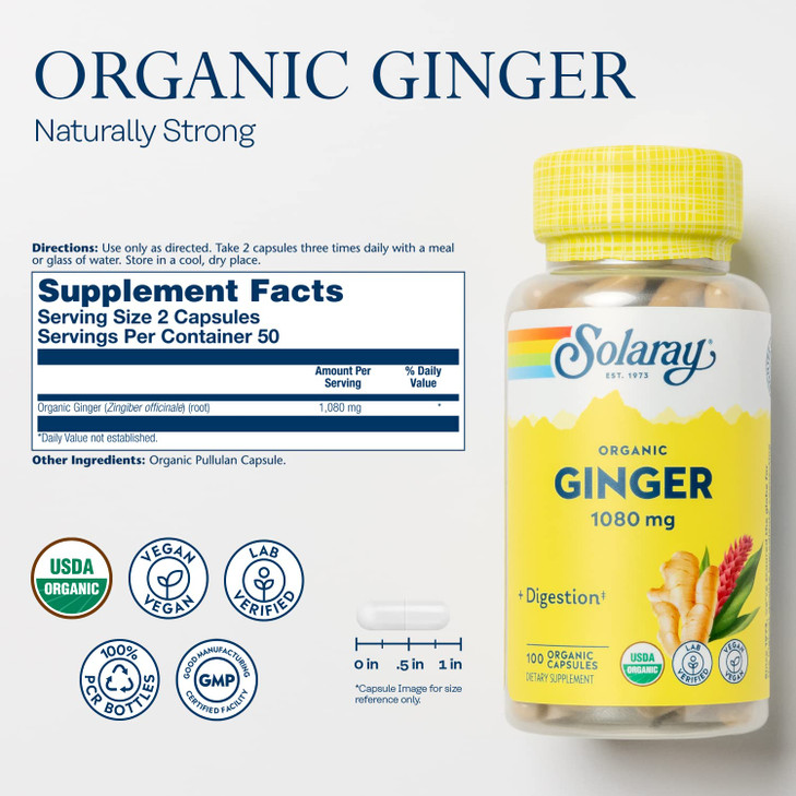 SOLARAY Organic Ginger 1080 mg - Organic Ginger Supplements