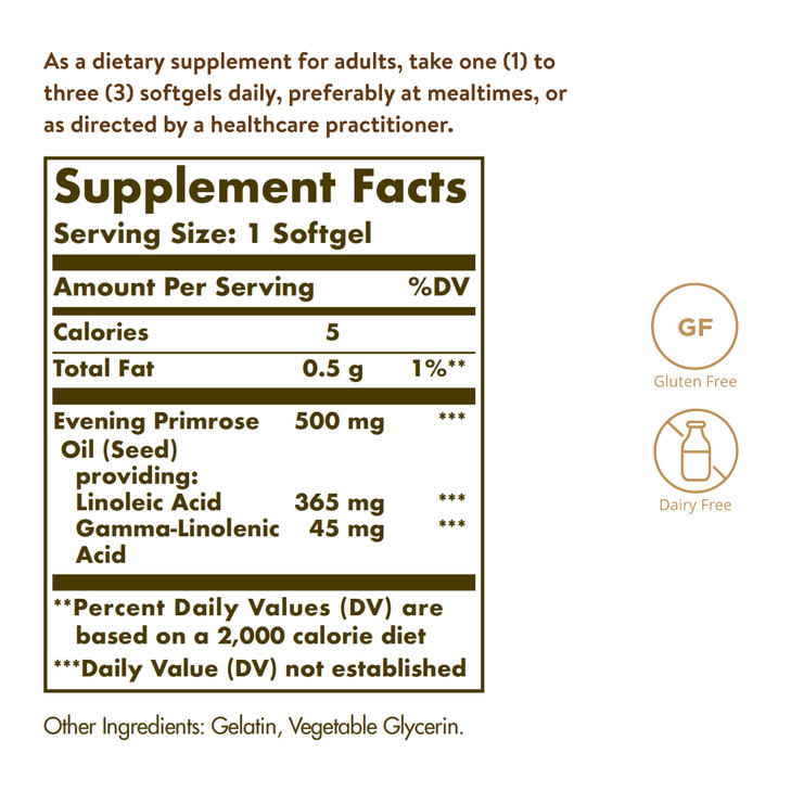 Solgar Evening Primrose Oil 500 mg, 180 Softgels