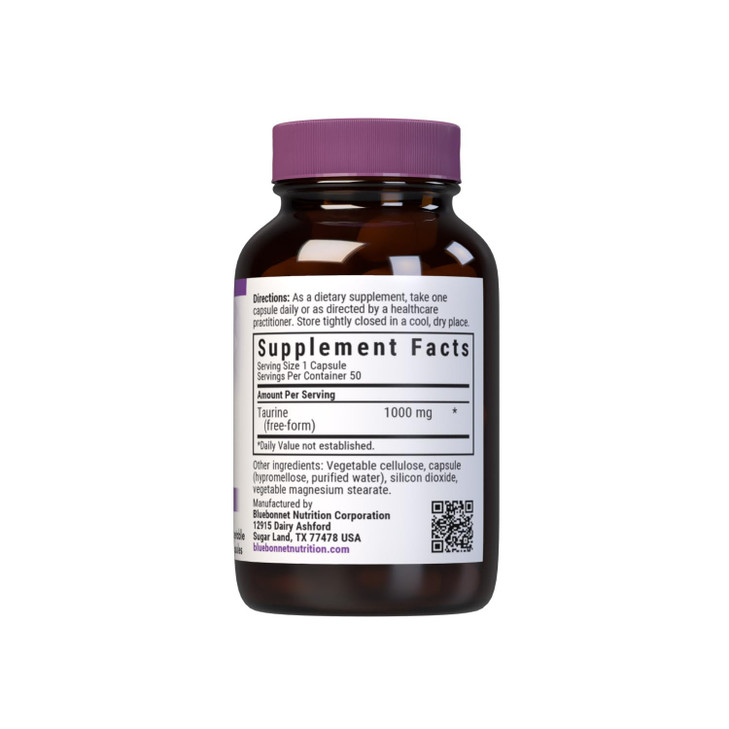 Bluebonnet Nutrition Taurine 1000 mg, Nervous System Health*, Non-GMO, Vegan