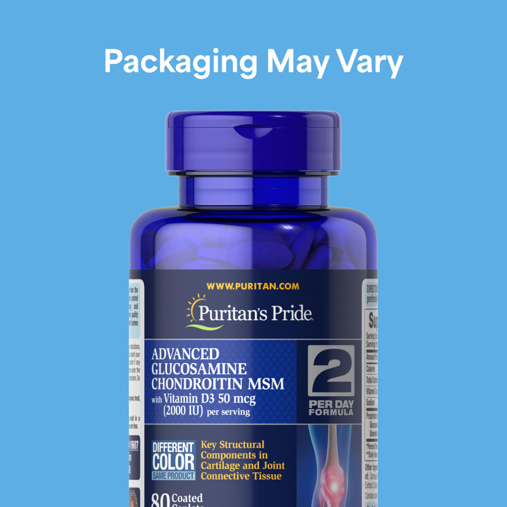 Puritan's Pride Advanced Glucosamine Chondroitin MSM With Vitamin D3 50mcg (2000