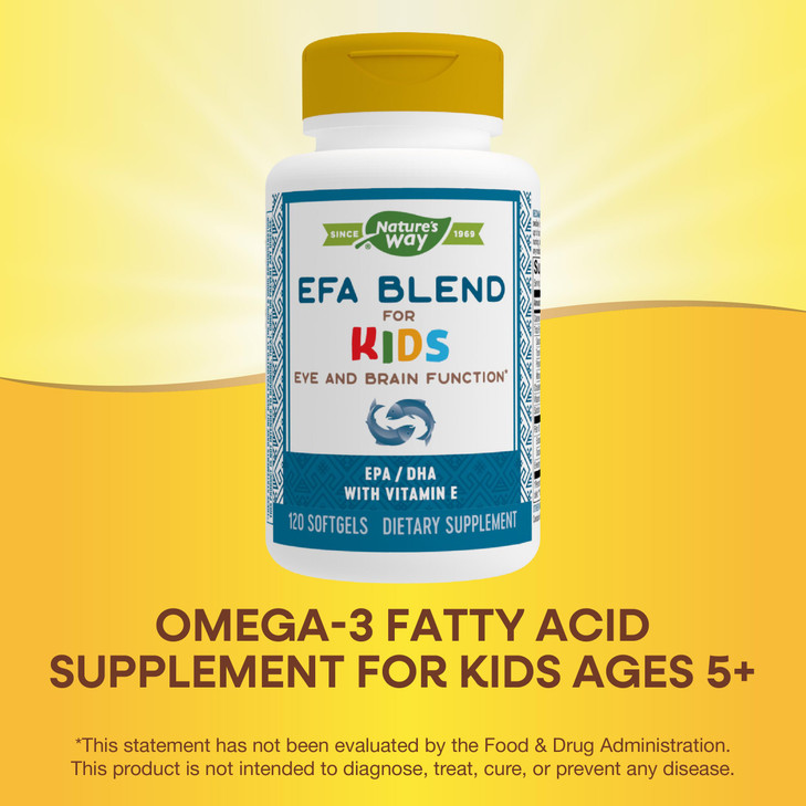 Nature's Way EFA Blend for Kids with vitamin E, Supports Eye and Brain