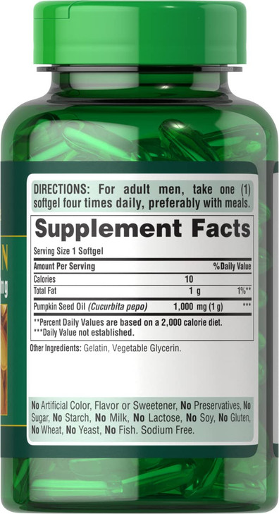 Pumpkin Seed Oil, Supports Prostate and Urinary Health White 100 Count (Pack