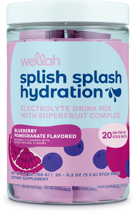 Wellah Splish Splash Hydration (Strawberry Kiwi Flavor) 20 Stick Packs