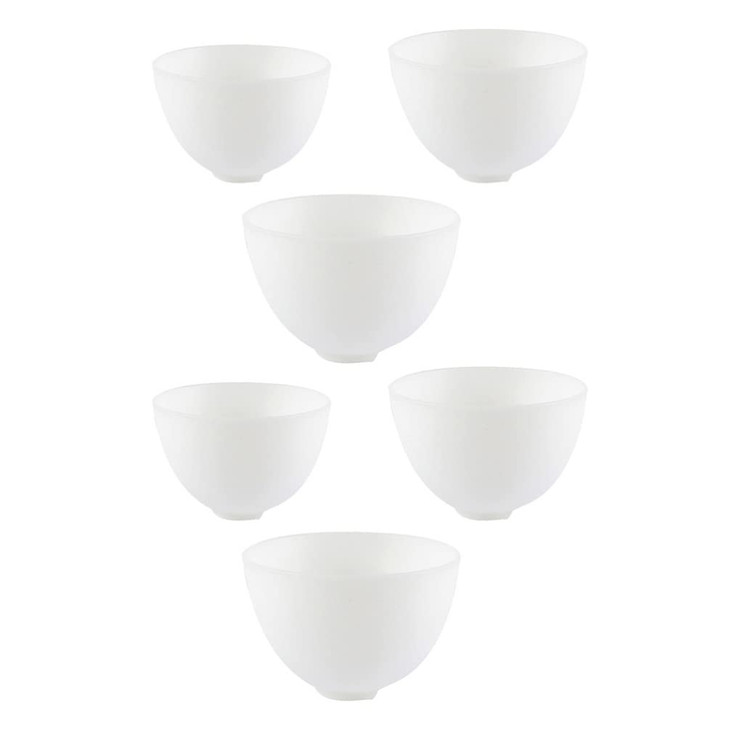 Healifty 6-Pack Silicone Facial Bowls Set 5X5X3 Inches Odorless Reusable Anti-Fall Mixing Bowls for Diy Skin Care Masks and Condiments