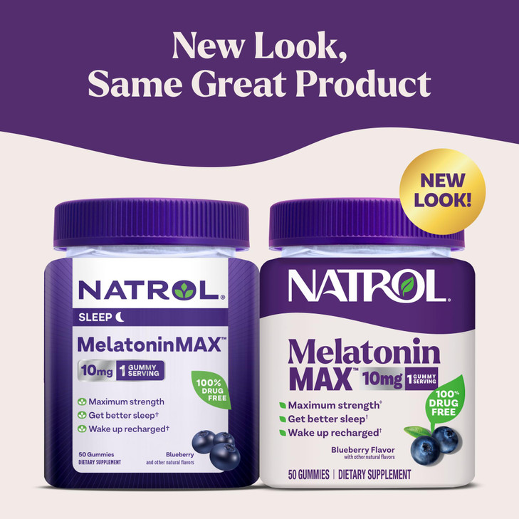Natrol Melatonin 10mg Sleep Aid Supplement, 50 Count MelatoninMax Gummies
