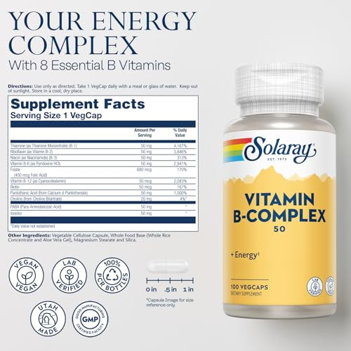 SOLARAY Vitamin B Complex 50 mg - Cellular Energy Vitamins