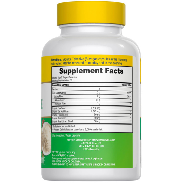Renew Life Adult Daily Digestive Prebiotic Fiber, 150 Vegetarian Capsules