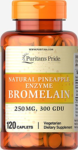 Puritans Pride Natural Pineapple Enzyme Bromelain Caplets, 120 Count