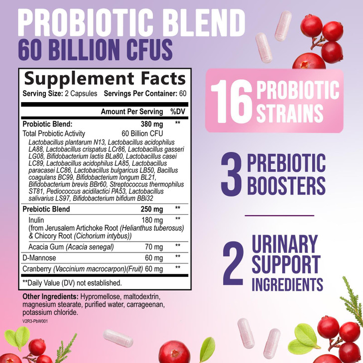 Probiotics for Women's Digestive Health - 60 Billion CFU