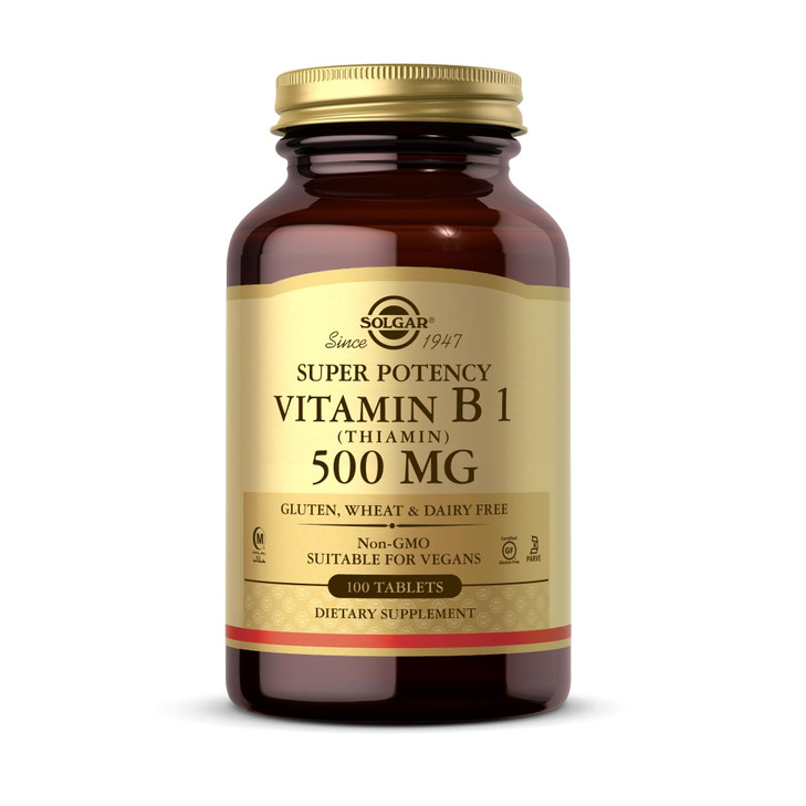 Solgar Vitamin B1 (Thiamin) - 100 Tablets - Super Potency, 500mg Formula