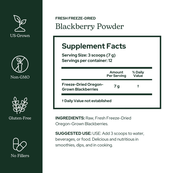 Eclectic Herb - BlackBerry Powder - Overall Health & Wellness Support