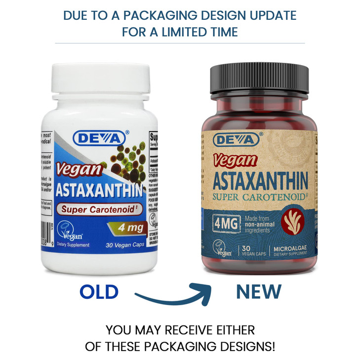 DEVA Nutrition Vitamins Astaxanthin 4mg, Vegan, Made from Haematococcus