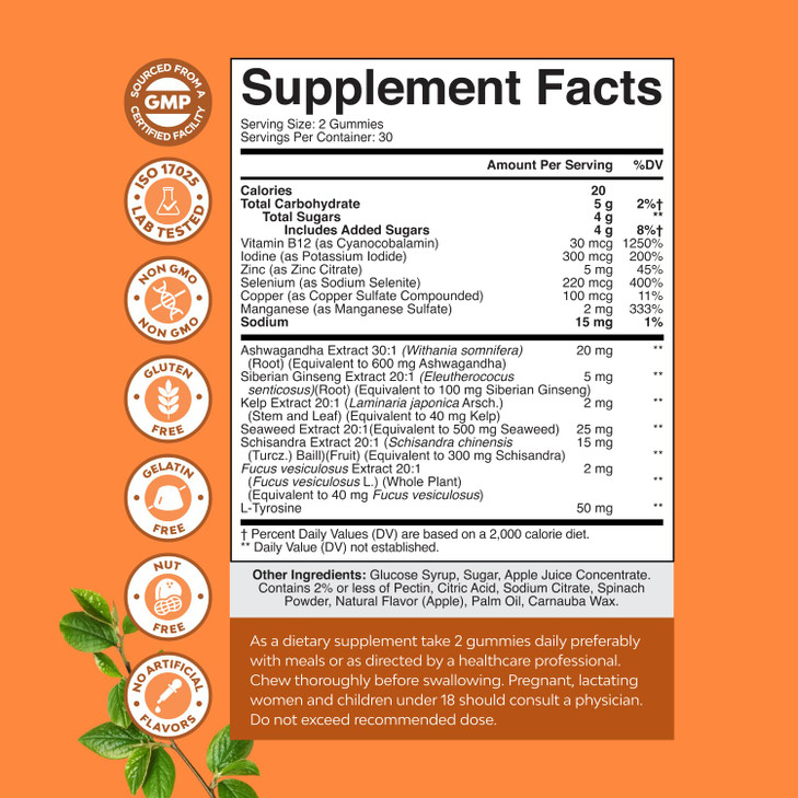 Natures Craft Vegan Thyroid Gummies with Sea Moss