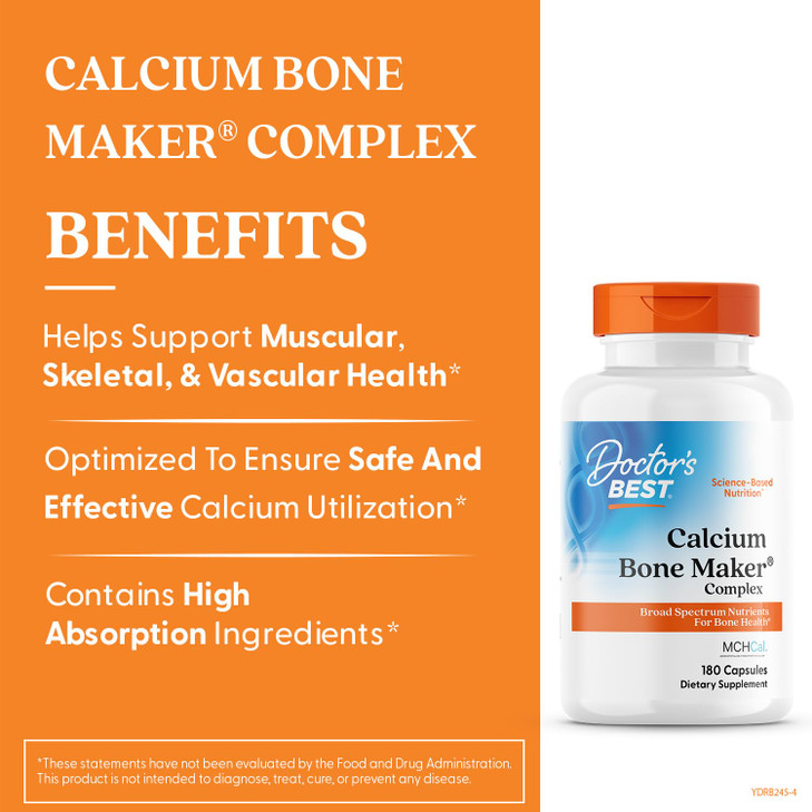 Doctors Best Calcium Bone Maker Complex, Broad Spectrum Nutrients for Bone