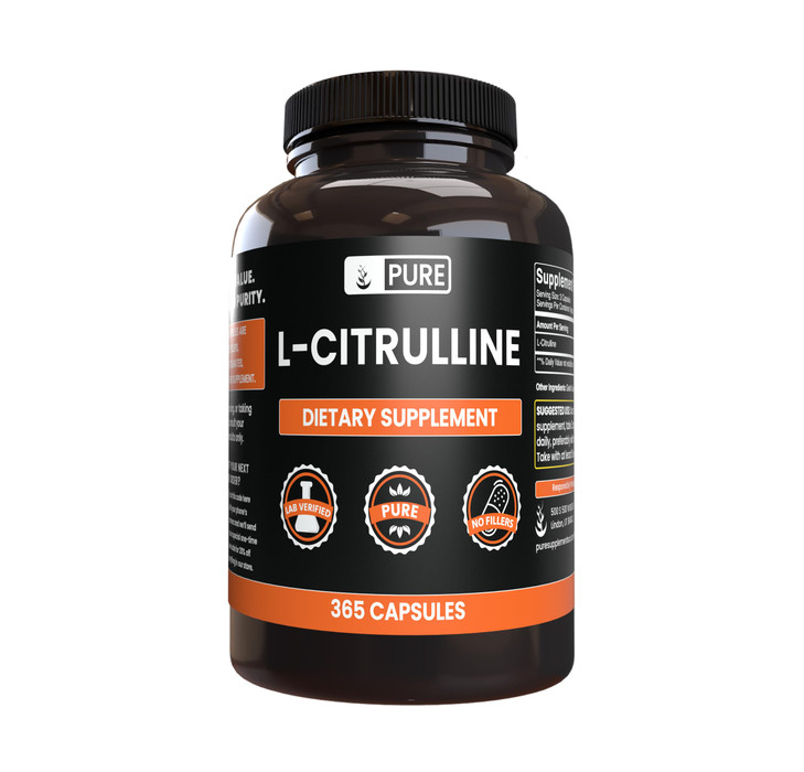 Pure Original Ingredients L-Citrulline (365 Capsules) No Magnesium Or Rice