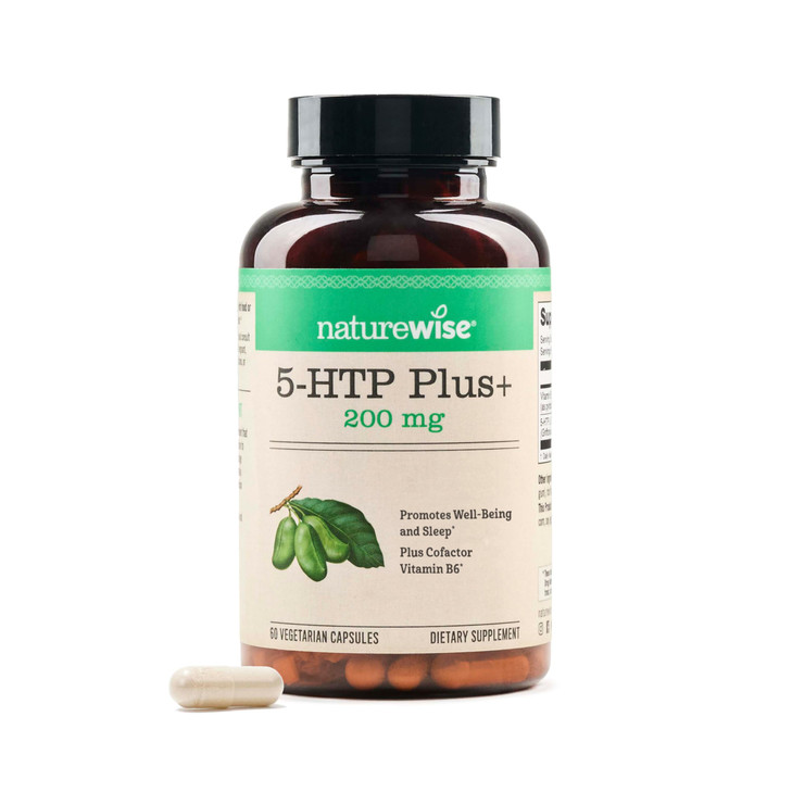 NatureWise 5-HTP 200mg Supplement from Griffonia Seeds with Cofactor Vitamin B6