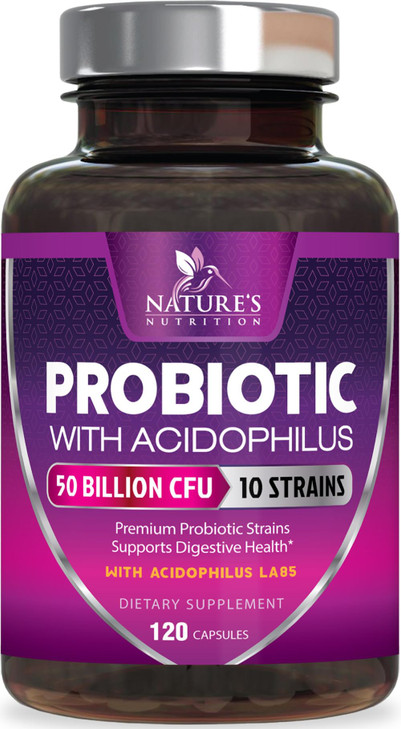 Probiotics 50 Billion CFU per Serving - 10 Strains + Prebiotics