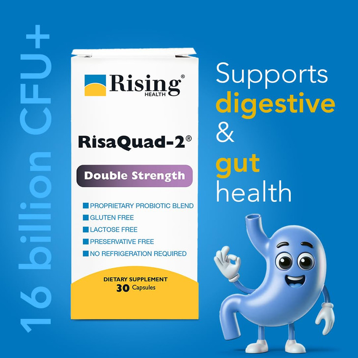 Rising Risaquad-2 Probiotic Dietary Supplement -375mg Pack of 30 Capsules