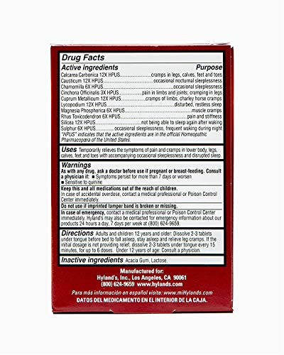 Hyland's Leg Cramps PM Tablets 50 ea 50 Count (Pack of 2)