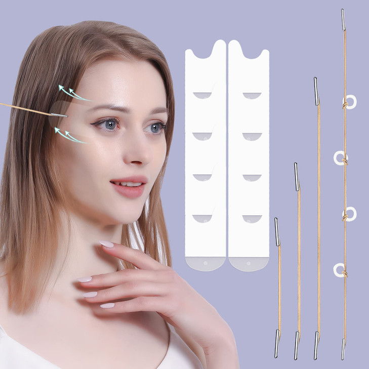 Eyes Wrinkle Tapes, Face Tapes Crow's Feet Wrinkle Eyes Lifting Patch, Instant Eye Skin Rescue Correcting bands (4pcs fixed ropes, 5 pairs replacemen