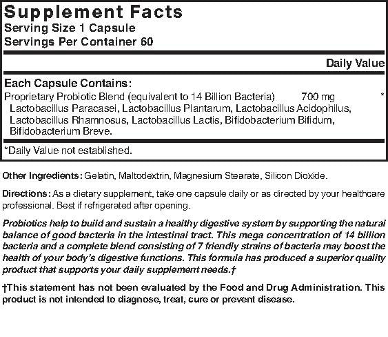 Natures Blend Mega Probiotic Capsules, 60 Count Per Bottle