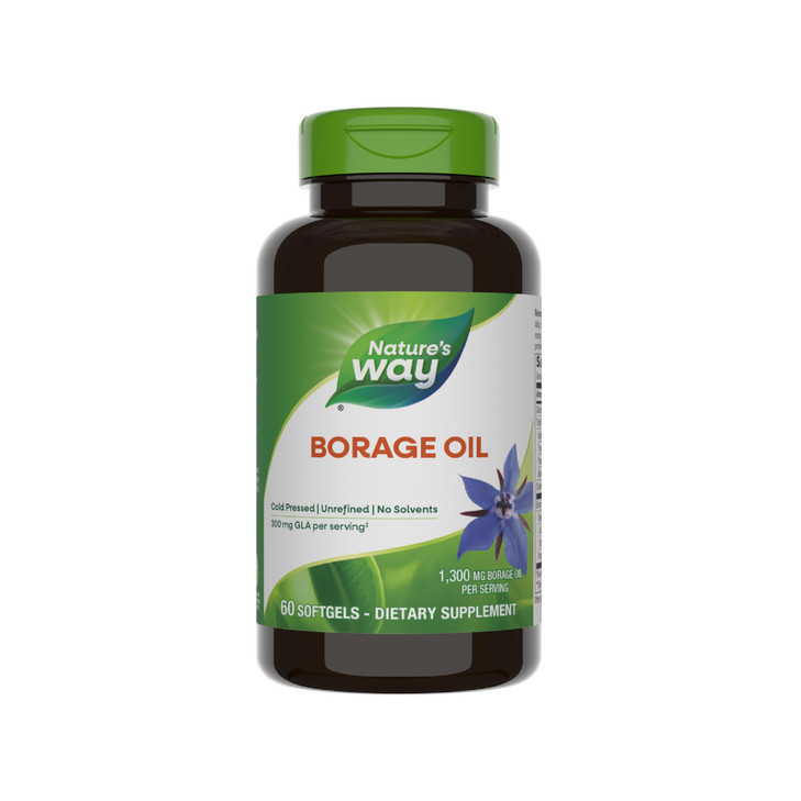 Nature's Way Borage Oil Supplements, Cold Pressed & Unrefined, 300 mg GLA