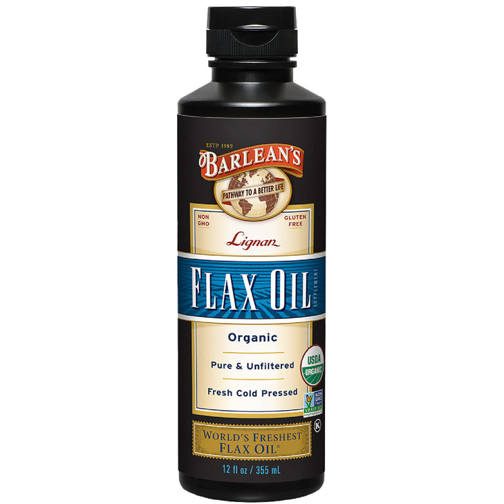 Barlean's Organic Lignan Flaxseed Oil Liquid Supplement from Cold Pressed Flax