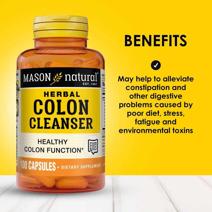 MASON NATURAL Herbal Colon Cleanser, 300 Day Supply, Dietary Supplement Supports