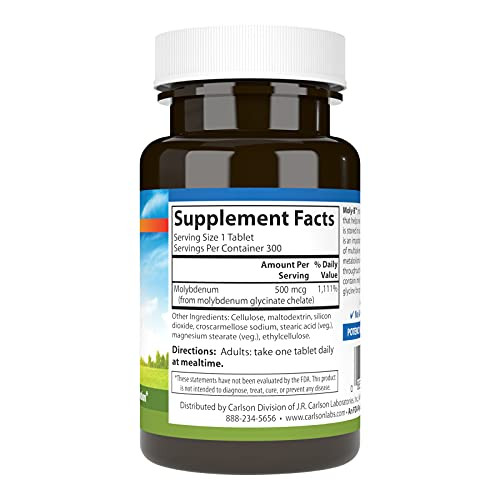 Carlson - Moly-B, Chelated Molybdenum Supplements, Metabolism Support