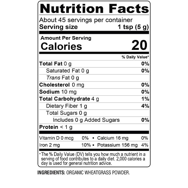 BareOrganics Wheatgrass Powder, Organic, Vegan Dietary Supplement,8 Ounce (Pack