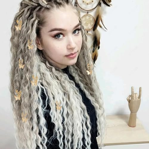20 Pcs Gold Butterfly Hair Cuffs Dreadlock Beads Adjustable Metal Pendants Braids Clips Women Girls Hair Accessories Jewelry Decorations Charms Party