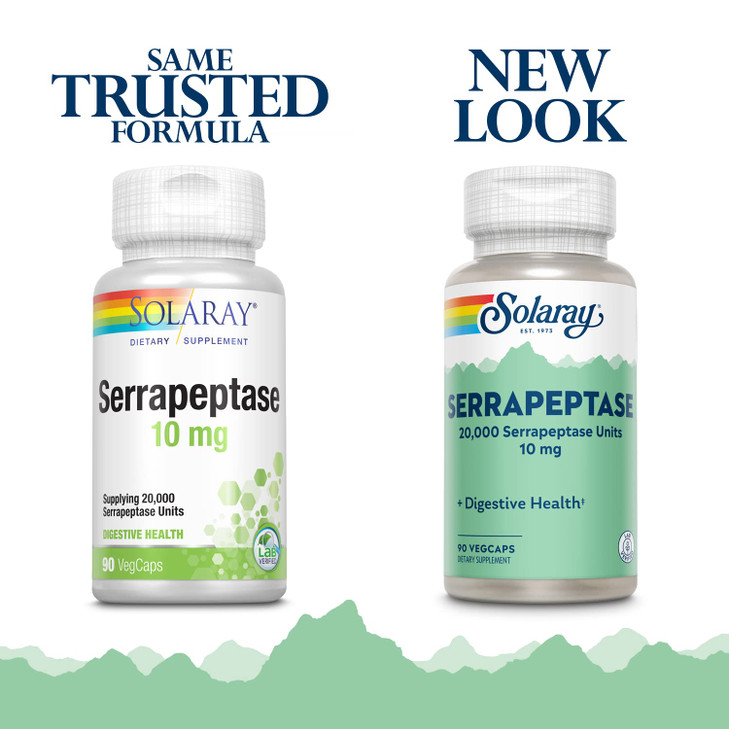 SOLARAY Serrapeptase Enzyme Supplement 10 mg for Men & Women