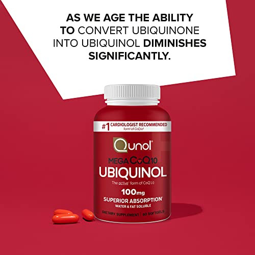 Qunol Ubiquinol CoQ10 100mg Softgels, Qunol Mega Ubiquinol 100mg