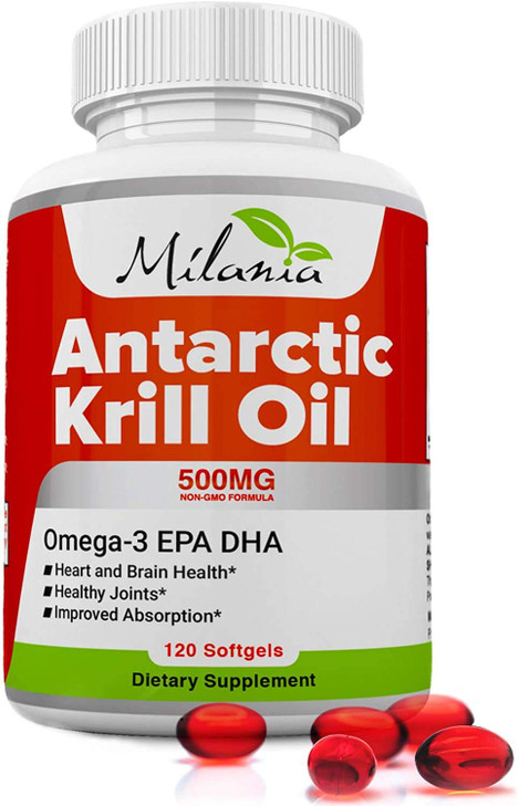 Antarctic Krill Oil - 120 Softgels - Omega-3 EPA, DHA, with Astaxanthin