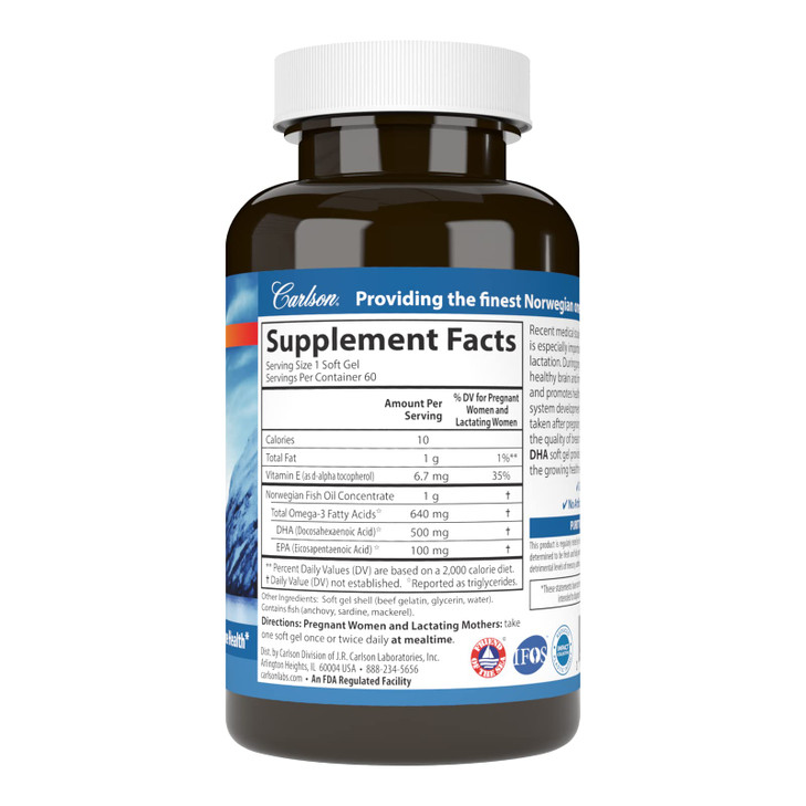 Carlson - Mother's DHA, 500 mg DHA, Prenatal