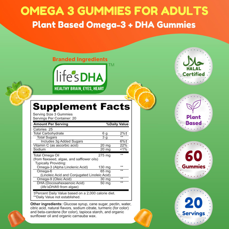 SHIFAA NUTRITION Vegan Omega 3 Gummies for Adults