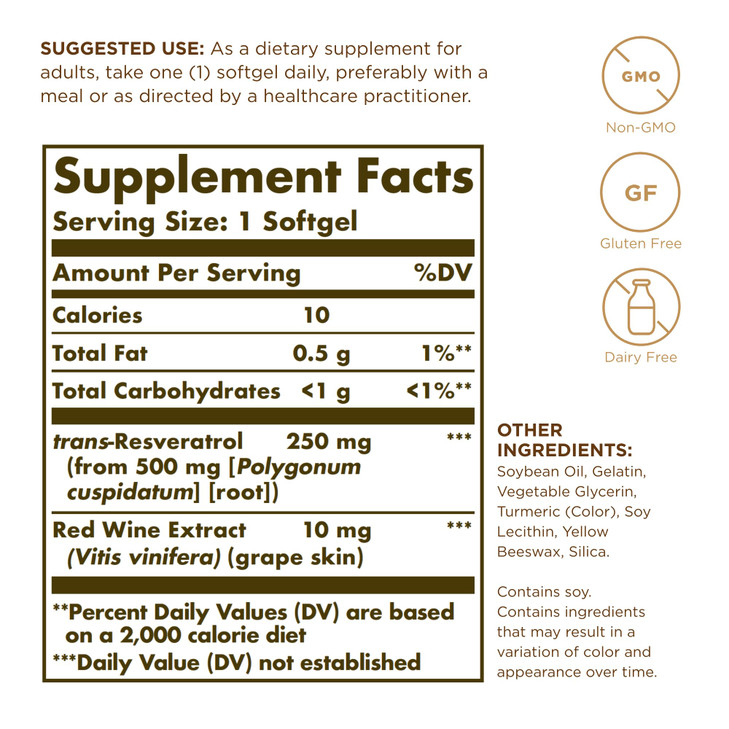Solgar Resveratrol 250 mg with Red Wine Extract