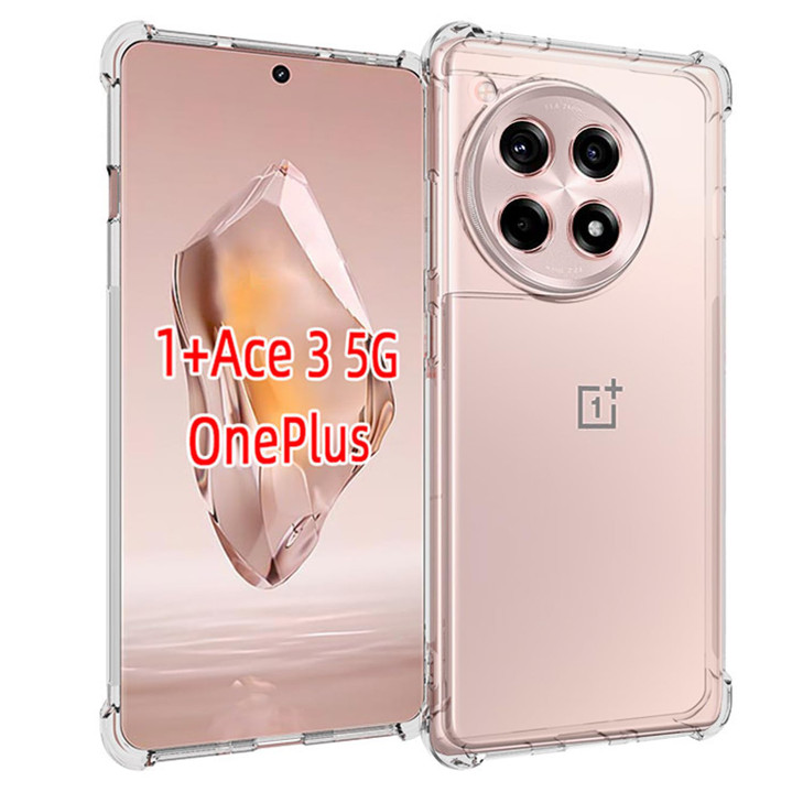 Zeking for OnePlus Ace 3 5G Case, OnePlus 12R Case, Crystal Clear Transparent Reinforced Corners TPU Shock-Absorption Flexible Case Cover for OnePlus