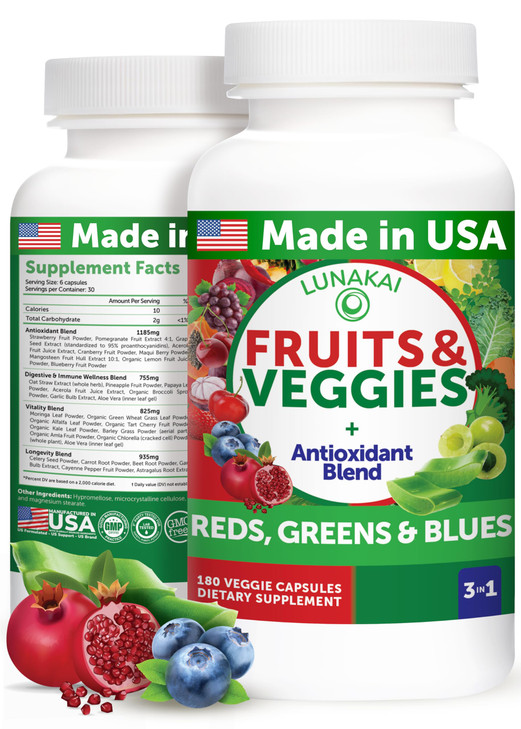 Lunakai USA Made Superfood Fruits & Veggies Supplement